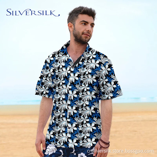 Kurzarm Hawaiihemd mit Flamingo-Print Custom Men